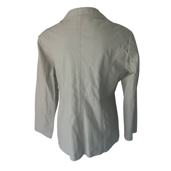 Razo Vintage Womens Jacket Size Large Cream Leather Pockets Casual Mexico - Picture 4 of 16